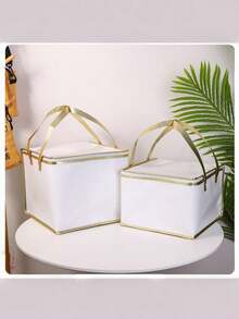 1 件隔热午餐袋，大容量可重复使用的午餐手提袋，防水便携设计，适合学校和办公室 - 保持食物新鲜美味，便当袋，手提包，厨房野餐隔热大容量可重复使用食物野餐袋沙滩袋，冷藏袋带拉链顶部 - 适用于热或冷，野餐篮可折叠