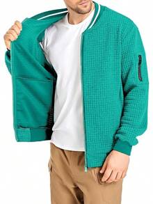 Mens Lightweight Casual Bomber CoatChristmas OIEC - Mint Green - View 9