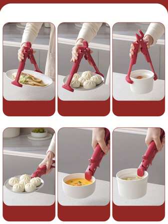 1 stuk hoogwaardige antislip keukentang - Multifunctionele tang, 2-in-1 hittebestendige tang geschikt voor kommen, bakplaten en stoommand, ergonomische pannenlap