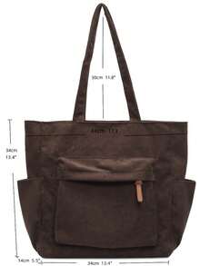 Bolso de mano de pana para mujer, bolso de hombro de gran capacidad, bolso escolar, bolsa de compras casual, mochila de viaje