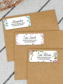 Autocolante pentru adresă de retur în acuarelă, etichete de adresă, etichete de adresă, autocolante pentru adresă, etichete personalizate pentru adresă de retur cu motive florale - etichete personalizate lucioase pentru corespondență pe coli - autocolante pentru retur, consumabile pentru scrapbooking, autocolante amuzante, consumabile pentru scrapbooking, Kindle - Multicolor - Vizualizare 2