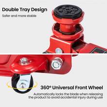 Professional Low-Profile Car Jack – 2.5 Ton Hydraulic Lift For Emergency Tire Changes & Vehicle Maintenance - Red - View 6