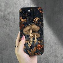Custodia per telefono in TPU opaco con motivo a funghi e occhi di insetto - nero - Visualizzare 6