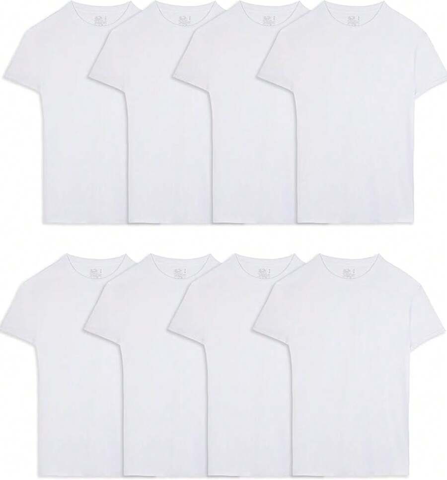 Men's Crew Tee Undershirts, Wicking,, Big & Tall Available - 白色 - 8 件裝 - 查看 1