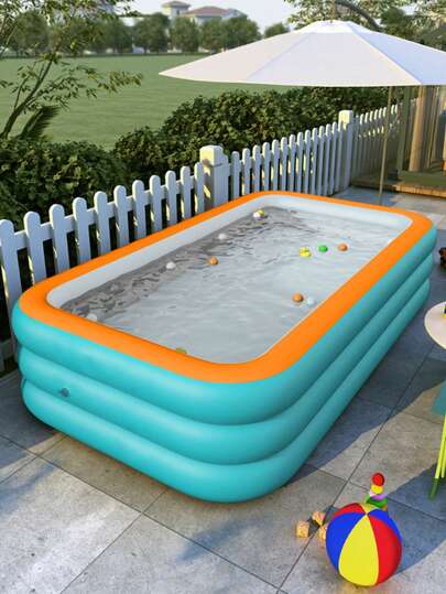 1 个超大家庭海洋巨型充气游泳池 - 快速充气，耐用设计，非常适合户外活动