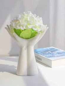 白色手花瓶，臂花瓶可爱独特波西米亚简约女性造型美学摆件现代北欧风格家居客厅办公室摆件 - 彩色 - 查看 5