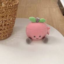 1个可爱卡通3D植绒桃子图案硅胶耳机保护套,兼容 1/2/3/Pro/Pro2/Pro3、FreeBuds 4/4E/5i/6i/SE2/SE3/Pro3/Pro4/Clip、Buds 3/3Pro/FE - 粉色 - 查看 8