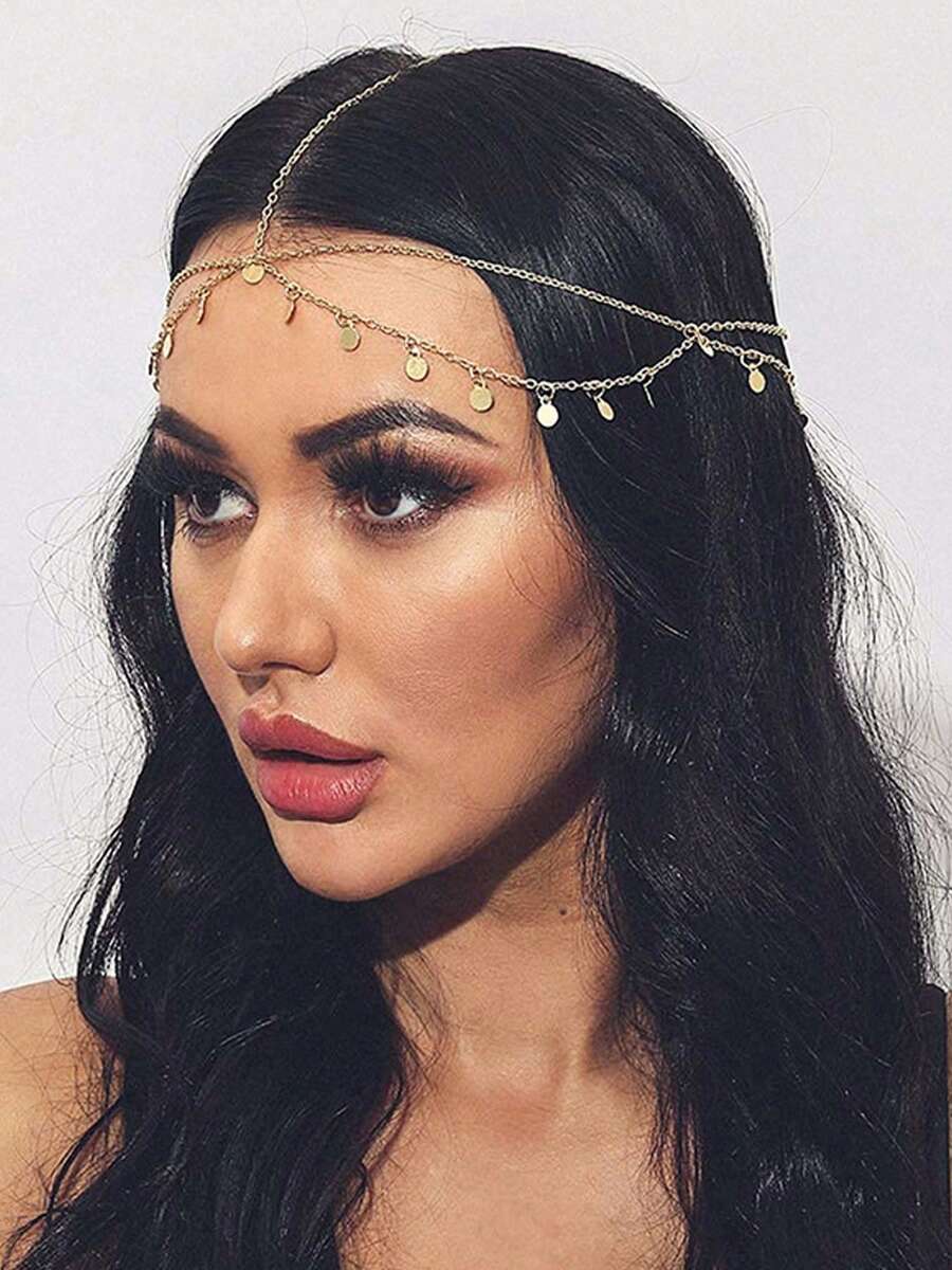 Fashion Round Tassel Tiara Chain Hair Jewelry Accessories, Bohemian Multi-Layered Headband Hair Accessories, Metal Hair Decoration Hair Chain