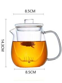 1pc Glass Teapot With Filter, Heat Resistant, Tea Maker, Household Tea Set