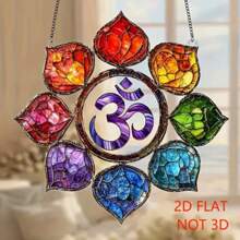 1pc Vibrant Om Symbol Acrylic Suncatcher Spiritual Zen For Lotus Design, Meditation & Yoga Room Decor, Boho Wall Art For Positive Energy, Ideal Gift For Her, Contemporary Home Office Decoration, Zen Home Decor, Best For Christmas