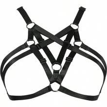 SHUS0087-Body Harn Bra For Women Sexy Cupl Bra With Choker Pentagra Caged Bra Punk Gothic Style Strappy Lingerie - 73-k - 查看 1