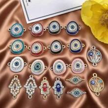 10pcs Alloy Charm Evil Eye Diy Pendant Jewelry Accessories Multi Colors Evil Eye Necklace Pendant