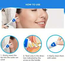 Herramienta de limpieza de cera de oído de silicona suave con 16 cabezales de repuesto, fácil de eliminar. Herramienta reutilizable para la eliminación de cera de oído, cuidado espiral suave, herramienta de salud para la limpieza de oídos