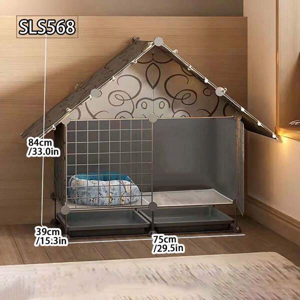 Indoor Cat Cage/House, 2-3 Tiers Enclosed Warm Cat Condo For Winter Use