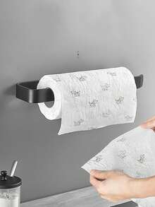 1pc No-Drill Bathroom Toilet Paper Towel Rack Hook Holder - Multicolor - View 2