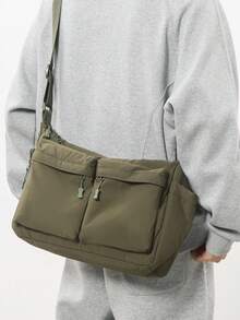 大容量新款男士斜挎包防水百搭单肩包学生校园挎包日常通勤快递包户外旅行时尚男包