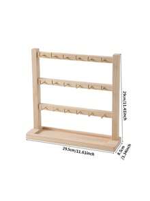 1 件多功能配件，钥匙扣展示架，实木挂钩珠宝展示架，小配件挂架，钩耳环展示架手链女士收纳整理器旅行必需品返校宿舍收纳 - 木質色 - 查看 11