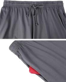 Men's Cotton Pajamas Sets V Neck Lounge Set Sleepwears With Pockethalloween - Black Color Block - View 4