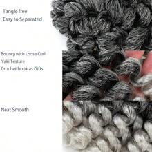 M2X Ringlet Wand Curl Jamaican Bounce 3 Packs Sier Grey 8 Inch Synthetic Crochet Hair Extensions Short Crochet Braiding Hair 20 Roots #Ombre Sier Gray 6001 - TSilvergrey-8Inch (Gói 3) - Xem 3