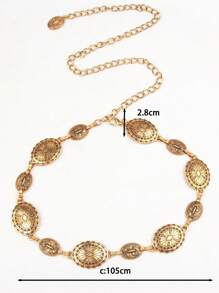 Women's Western Metal Conch Belt Cowboy Dress Chain Belt Cowboy Country Concert Clothing Accessories Waist Chain Fall, Autumn, Halloween