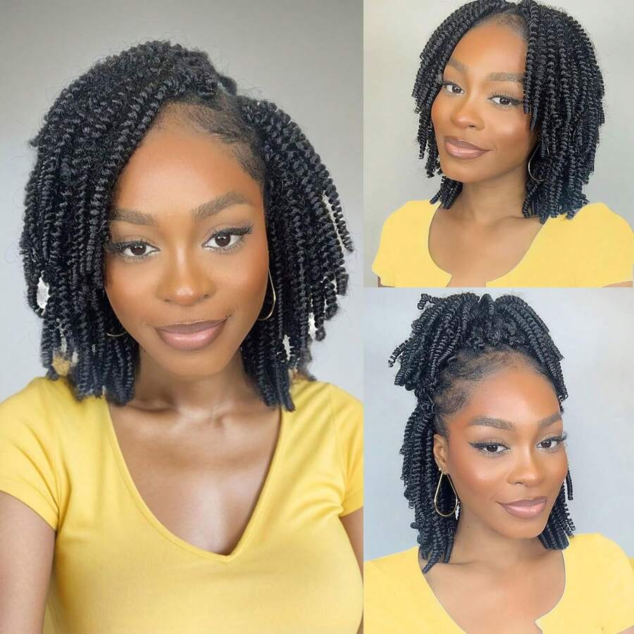 1-6 Packs Spring Twist Braiding Hair Spring Twists Bomb Twist Hair Synthetic Fiber Fluffy Twist Crochet Braids Low Temperature Fiber Crochet Hair For Women Braiding Hair - Multicolor - View 1