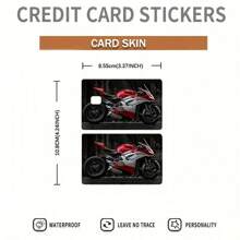 Motorrad Debit-/Kreditkarten Aufkleber, cooler Rennwagen Stil Kartenaufkleber geeignet für Geschenkkarten, Kreditkarten, Bankkarten, Fahrkarten. Rückstandsfrei klebend, dünn und kratzfest, keine Blasen