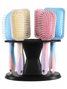 梳妆台发刷架收纳盒 - 多功能沙龙站收纳盒，8 孔大容量，坚固的专业美发用品，发刷配件 - 彩色 - 查看 3