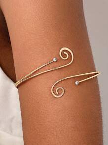 1PC spirală bandă de braț vârtej braț superior manșetă brățară brățară egipteană costum accesoriu pentru femei culoare auriu-argintiu