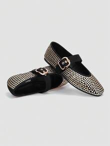 New Women High-End Fashion Comfortable Glitter Flats, Cute Suitable For Daily Wear, Holiday & Summer - Gold - View 3