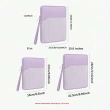 1pc Polyester Material Pink Lightweight Zipper Large Capacity Multi-Layer Electronic Notebook With Padded Travel Protective Case, Suitable For 8"/11"/12.9" Tablets