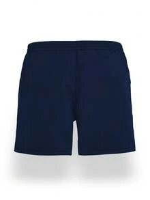 Men's Summer Navy Blue Drawstring Waist Slant Pocket Hawaiian Quick-Dry Double-Layer Mesh Lining Shorts, 3D Printed Fashion Casual Beachwear Swim Trunks