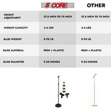 5 CORE 5Core Mic Stand Pair Floor Adjustable Pedest - Black - View 9