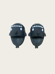 1 双可爱卡通鲨鱼风格 BJD 娃娃家居拖鞋，微型模型（男女通用，不分左右）