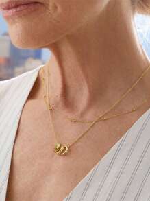 1pc Elegant Birthstone Women Gold Necklace, Fashion Pendant Necklace, 1-4 Pcs Customized Accessories Necklace, High Color Fastness, Low Allergen, Ideal Gift For Girlfriend, Mom, Family, Friend, Daughter For Anniversary, Valentine's Day, Mother's Day, Birthday, Graduation, Daily Wear, Wedding, Party