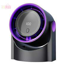 Ventilador de mesa, ventilador turbo, ventilador portátil sin aspas, ventilador personal de escritorio, ventilador portátil, ventilador doméstico multifuncional, ventilador de enfriamiento rápido, ventilador de mesa recargable por USB, ventilador pequeño, ventilador de mano, ventilador de motor recargable, ventilador de mesa de pared con pantalla, gran angular de 180°, 100 velocidades, súper silencioso, herramienta de enfriamiento, artículo de viaje, artículo de verano, artículo decorativo, adecuado para el hogar, la empresa, la escuela, viajes (gris, beige) - Negro - Ver 9