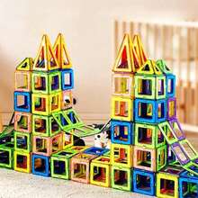 Magnetic Building Blocks Big Size DIY Magnets Toys, Magnetic Tiles Set,Learning Education Constructor Set, Colorful STEM Magnetic Toys For Boys And Girls,Designer Construction Set Toy Building Blocks , Gifts For Birthday/Party/Holiday(Random Color)(Picture Is For Reference Only) Student,Stationery,School Supplies - Multicolor - View 6