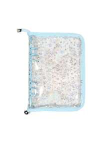 A5 Aufkleber Sammlungsorganizer Ordner Set mit großer Kapazität, Pu-Leder, klarer Aufkleber Aufbewahrungsalbum mit Reißverschluss, doppelseitig zum Sammeln für Journal, Sammelalbum, Planer