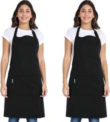 Chef Apron, Cotton Kitchen Apron With An Adjustable Neck With Long Ties, Cooking, Baking - Charcoal 1 Pack - View 8