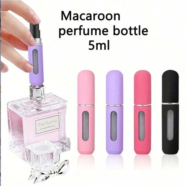 4PCS Mini Travel Spray Bottle, 5ML Refillable Perfume Spray, With Durable Pump Case - Portable Pocket Size Cologne Spray, Easy To Carry When Going Out, For Girls, Women And Mothers
