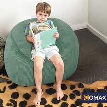 Bean Bag Chair For Kids 8-12, Toddler Beanbag Bed Corduroy, Convertible Child Bean Chair To Floor Mattress With Filler, Kid Reading Comfy Lounge Couch For Boys And Girls Bedroom, Green - 薄荷綠 - 查看 5