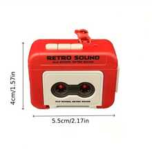 1 件复古磁带录音机钥匙扣迷你复古卡带播放器吊饰 PVC 音频主题钥匙扣新奇盒子吊坠非金属无镀层背包装饰钥匙扣适用于包包汽车配件女士 - 彩色 - 查看 6