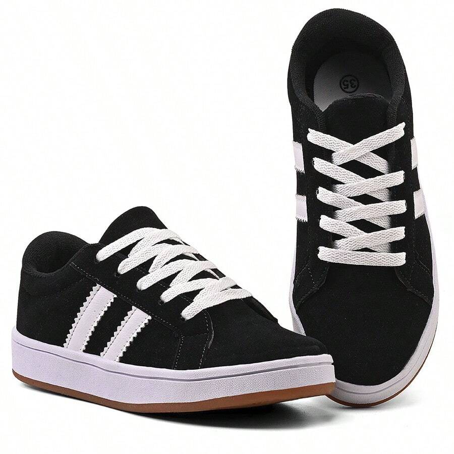 Parvaneh Women's Casual Retro Style Sneakers In Lightweight And Comfortable Suede - màu đen - Xem 1