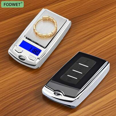 FODWET 迷你袖珍秤，带归零功能，高精度 100g/200g 容量，0.01g 精度，适用于珠宝、食品、药品、实验室使用，纽扣电池供电（不含）