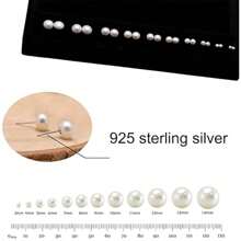 1 Pair 6-7mm Small S925 Silver Natural Freshwater Pearl Stud Earrings - Simple Elegance Flat Round - Versatile Daily Banquet Dress Stud Earrings
