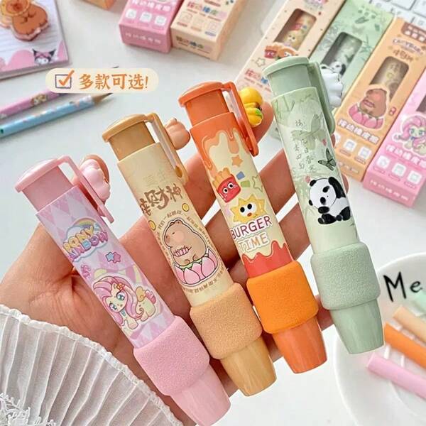 1 Piece Of Cartoon Capybara Press Eraser, Student Correction Tool, Children's Non-Leaving Eraser, School Office Supplies, Gift, Creative Stationery, School Supplies, Back To School