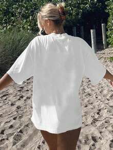 Toothless Night Fury Graphic T-Shirt, Summer And Spring Short-Sleeved Round Neck Casual Top, Women's T-Shirt - 白色 - 查看 3