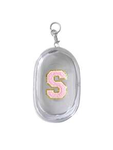 1PC Portable Mini Transparent Zipper Storage Bag, Embroidered Letters A-Z On Pink Towels, Compact Multifunctional Storage Device, Headphone And Charger Case With Keychain, Transparent Travel Accessories, Exquisite And Compact, Suitable For Storing Small Items, Data Cable Storage Bag, Bracelet Bag, Accessory Storage Bag, Very Suitable For Giving Gifts To Female Friendscable Organizer - Multicolor - View 20