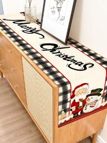 1 pieza Camino de mesa con estampado de hojas con diseño navideño, adecuado para vacaciones, fiestas, cumpleaños, cenas, decoración de cocina, comedor, decoración del hogar para todas las temporadas - Multicolor - Ver 32