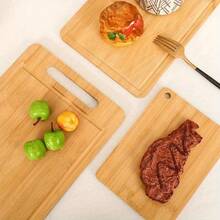 In Stock Fast Delivery Multifunctional Bamboo Cutting Board With Sink Handle, Fruit Chopping Block, Double-Sided Solid Wood Bread Board - Multicolor - View 3
