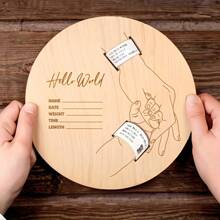 Brazalete de hospital para recién nacido con grabado como recuerdo, regalo personalizado para bebé, tablero de fibra de madera cortado con láser, brazalete conmemorativo del embarazo para el Día de la Madre y el Día del Padre